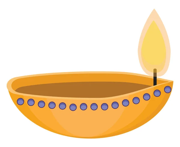 Diwali Kerze Illustration Vektor Auf Weißem Hintergrund — Stockvektor