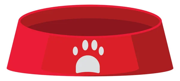 Red Dog Food Bowl Illustration Vector White Background — Stock Vector