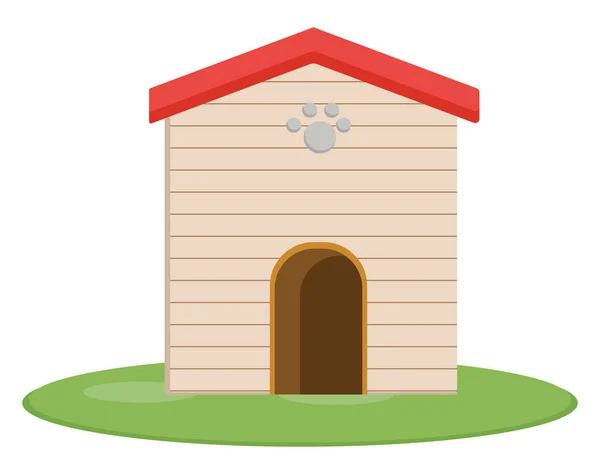 Casa Cachorro Velho Ilustração Vetor Fundo Branco —  Vetores de Stock