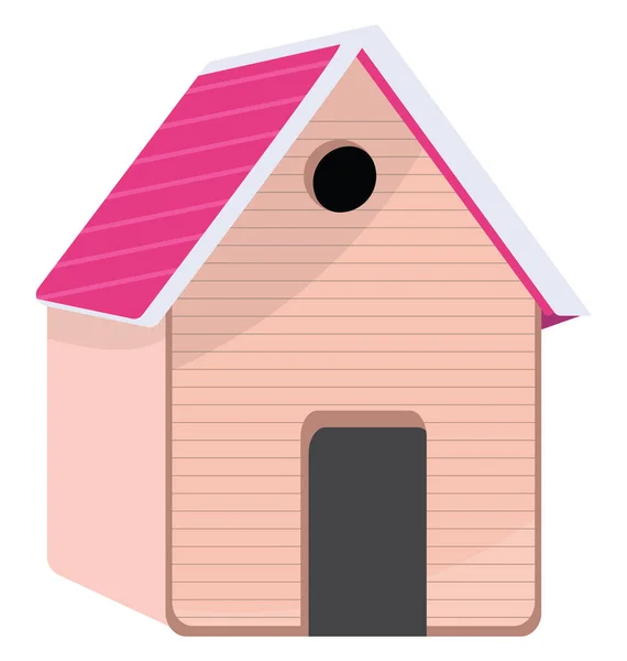 Σπίτι Σκύλου Ροζ Οροφή Εικονογράφηση Διάνυσμα Λευκό Φόντο — Διανυσματικό Αρχείο