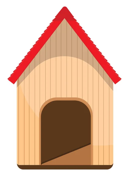 Houten Hondenhok Illustratie Vector Een Witte Achtergrond — Stockvector