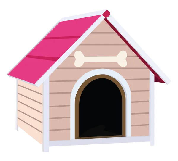 Girly Dog House Illustration Vektor Auf Weißem Hintergrund — Stockvektor
