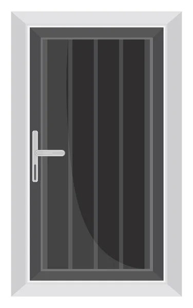 黒い金属製のドア イラスト 白い背景のベクトル — ストックベクタ
