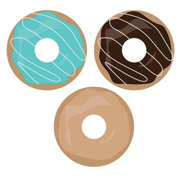 Dessert Donuts Illustration Vektor Auf Weißem Hintergrund — Stockvektor