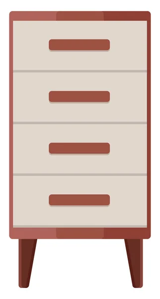 Moderne Holzschubladen Illustration Vektor Auf Weißem Hintergrund — Stockvektor