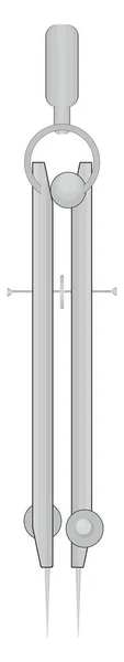 Metall Ritning Kompass Illustration Vektor Vit Bakgrund — Stock vektor
