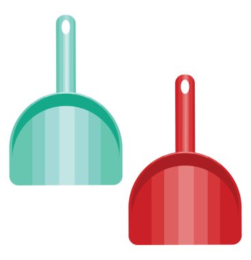 Beyaz arkaplanda yeşil ve kırmızı faraş, illüstrasyon, vektör.