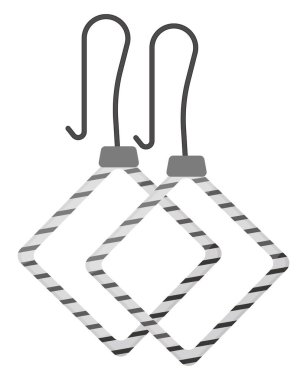 Büyük modern küpeler, illüstrasyon, beyaz arka planda vektör..