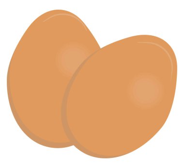 Beyaz arka planda iki yumurta, illüstrasyon, vektör.