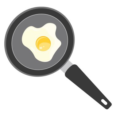 Tavada yumurta, resimleme, beyaz arka planda vektör..