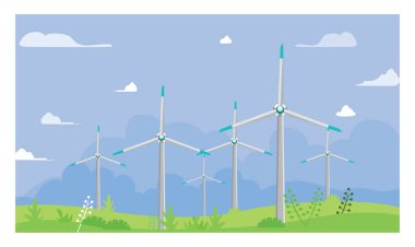 Enerji fan alanı, illüstrasyon, beyaz arkaplan üzerindeki vektör.