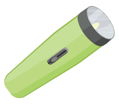 Beyaz zemin üzerinde yeşil elektrik meşalesi, illüstrasyon, vektör.