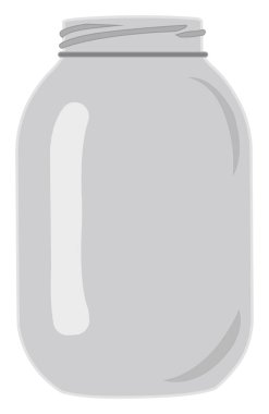 Boş cam kavanoz, illüstrasyon, beyaz arkaplan üzerinde vektör.