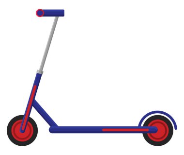 Kırmızı elektrikli scooter, illüstrasyon, beyaz arkaplandaki vektör.