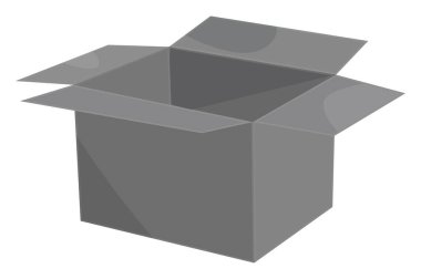 Boş gri kutu, illüstrasyon, beyaz arkaplan üzerindeki vektör.