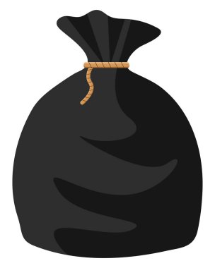 Çöp torbası, illüstrasyon, beyaz arkaplandaki vektör.
