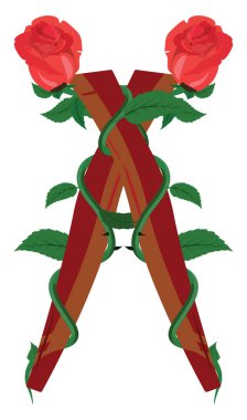 Çiçek dekorasyonu, illüstrasyon, beyaz arkaplan üzerindeki vektör.