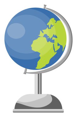 Okul küresi, illüstrasyon, beyaz arkaplandaki vektör.