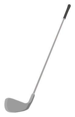 Metal golf sopası, illüstrasyon, beyaz arka planda vektör..