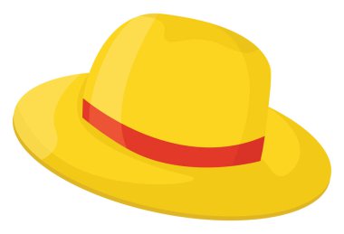 Sarı şapka, illüstrasyon, beyaz arkaplanda vektör.