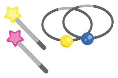 Beyaz arkaplanda saç lastiği, illüstrasyon, vektör.