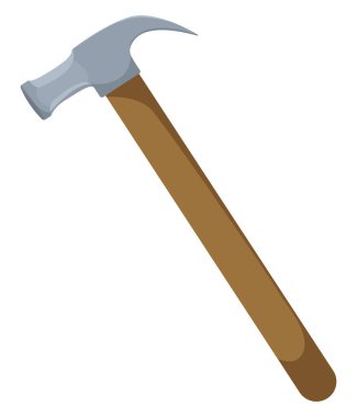 Tahta saplı çekiç, illüstrasyon, beyaz arka planda vektör.
