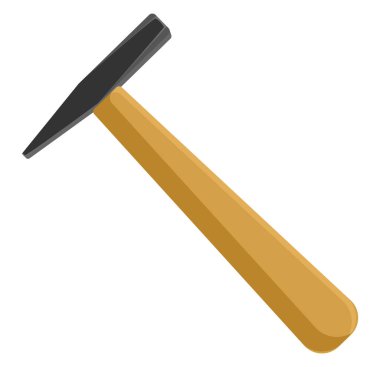 Büyük saplı çekiç, illüstrasyon, beyaz arkaplanda vektör.