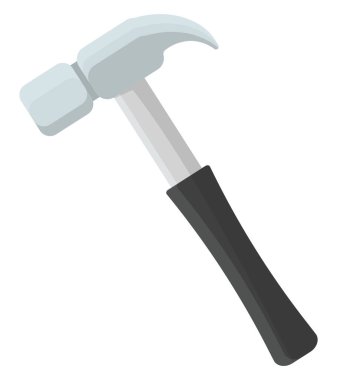 Metal çekiç, illüstrasyon, beyaz zemin üzerindeki vektör..