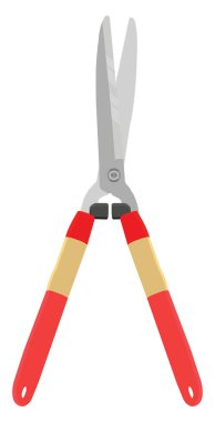 Kırmızı çit budayıcı, illüstrasyon, beyaz arkaplan üzerindeki vektör.