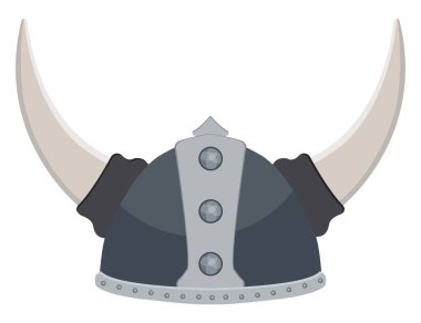 Viking miğferi, illüstrasyon, beyaz arkaplandaki vektör.