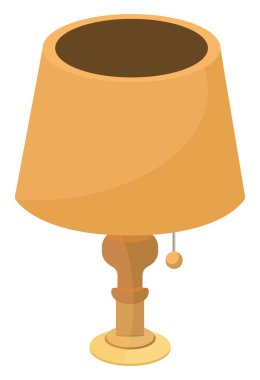 Kahverengi ev lambası, illüstrasyon, beyaz arkaplanda vektör.