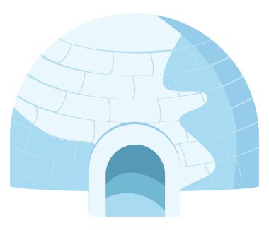 Igloo evi, illüstrasyon, beyaz arkaplandaki vektör.