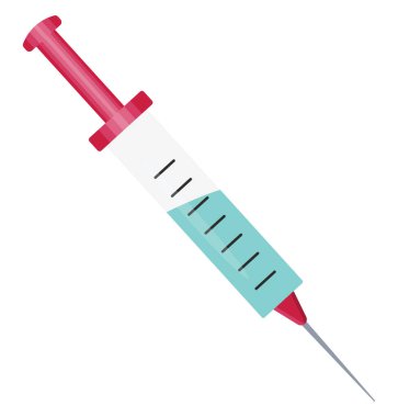 Antibiyotik şırınga, illüstrasyon, beyaz zemin üzerindeki vektör..