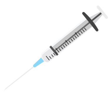 Tıbbi şırınga tedavisi, illüstrasyon, beyaz zemin üzerindeki vektör..