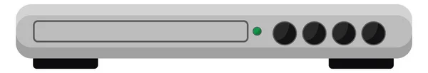 灰色のDvdプレーヤー イラスト 白い背景のベクトル — ストックベクタ