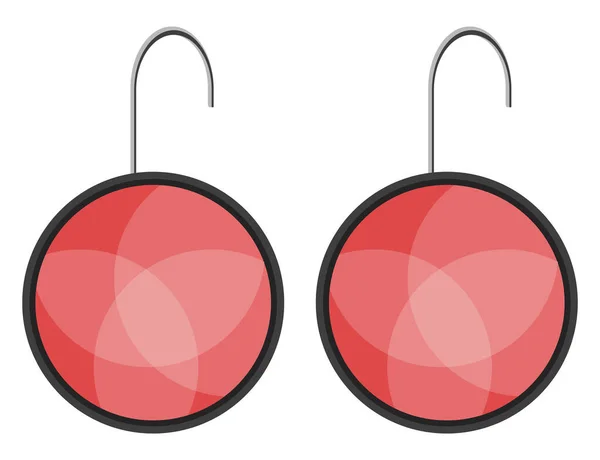 Red Earrings Illustration Vector White Background — Stock Vector
