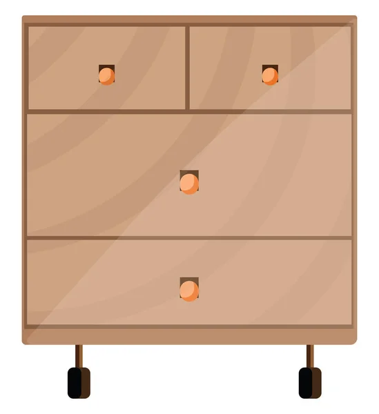 木制档案柜 白色背景上的矢量 — 图库矢量图片