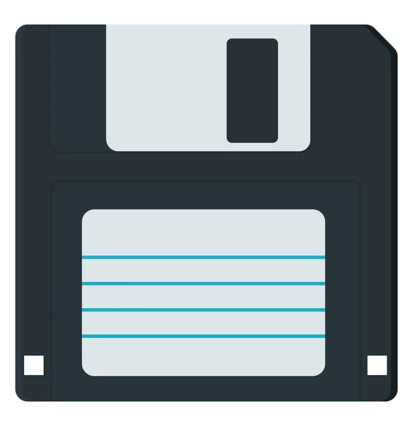 Old Floppy Disc Ilustrasi Vektor Pada Latar Belakang Putih - Stok Vektor