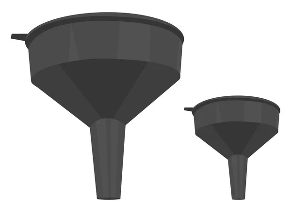 2つの黒いファンネル イラスト 白い背景のベクトル — ストックベクタ