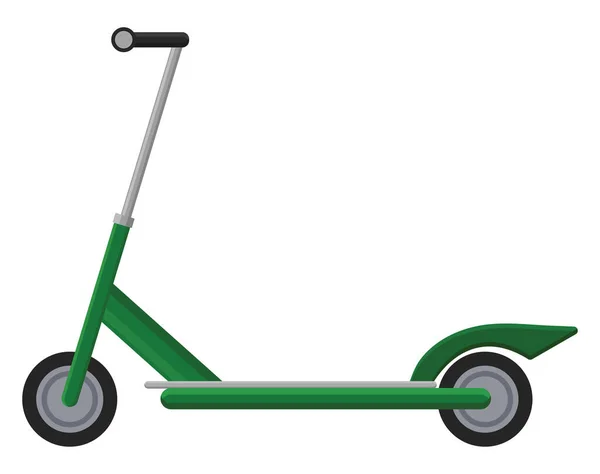 Green Electric Scooter Illustration Vector White Background — Stock Vector