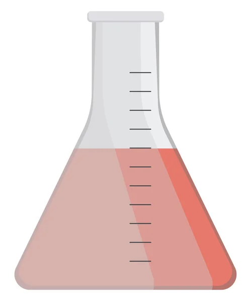 Botella Química Con Líquido Rojo Ilustración Vector Sobre Fondo Blanco — Archivo Imágenes Vectoriales