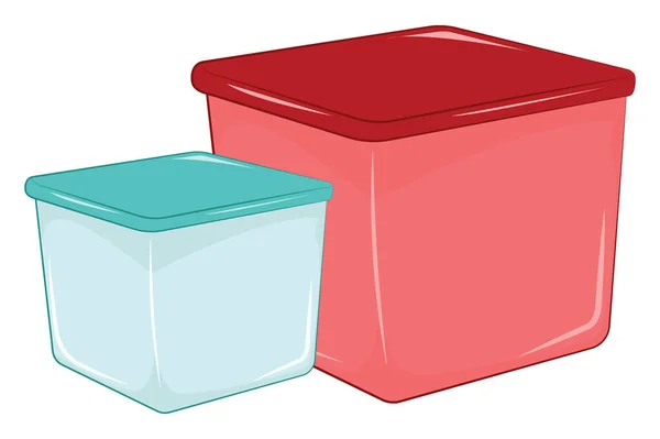 2つのプラスチック容器 イラスト 白い背景のベクトル — ストックベクタ