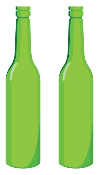 Bottiglie Vetro Vuote Illustrazione Vettore Sfondo Bianco — Vettoriale Stock