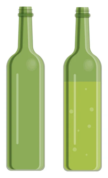 Due Bottiglie Vetro Illustrazione Vettore Sfondo Bianco — Vettoriale Stock