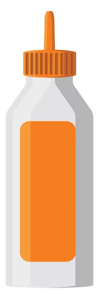 Апельсиновый Клей Бутылка Иллюстрация Вектор Белом Фоне — стоковый вектор