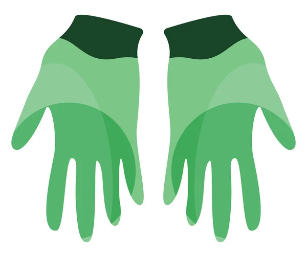 Green Garden Gloves Illustration Vector White Background — Stock Vector