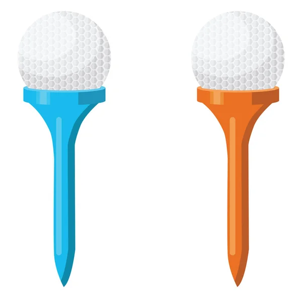 Deux Balles Golf Illustration Vecteur Sur Fond Blanc — Image vectorielle