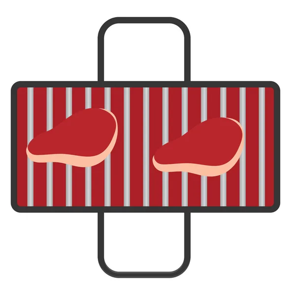 Carne Parrilla Ilustración Vector Sobre Fondo Blanco — Vector de stock