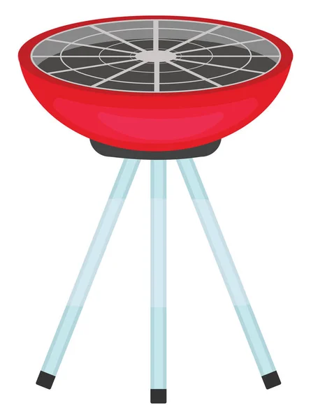 Barbecue Rouge Illustration Vecteur Sur Fond Blanc — Image vectorielle