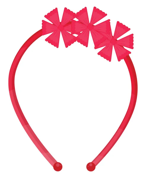 Rode Haarband Met Bloemen Illustratie Vector Een Witte Achtergrond — Stockvector